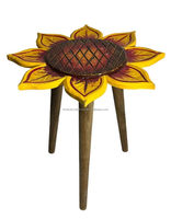 Nouvelle Arrivée Table Basse Moderne en Bois Massif Tournesol Écologique Mobile Pliable Multifonction Élégante Personnalisée Peinte à la Main