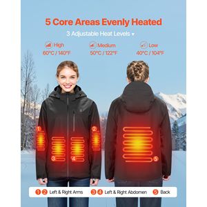 Giacca Riscaldata Antivento e Impermeabile per Uomo - Cappotto Elettrico con Batteria 7.4V, Leggero, Taglia XL, per l'Inverno - Product Image 2