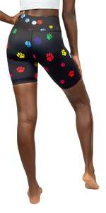 Shorts de sport pour femmes à taille basse élastique, en coton et élasthanne imprimé, tricotés, séchage rapide, avec cordon de serrage et motif floral - Product Image 2