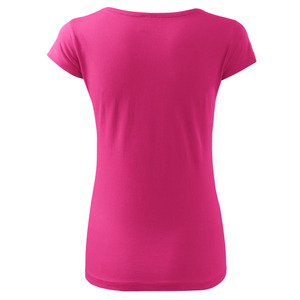 Camiseta de Manga Corta para Mujer, Cuello Redondo, Ajustada, Color Rosa, 100% Algodón Jersey, Transpirable, Informal, Primavera Verano, Color Sólido - Product Image 3