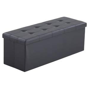 Repose-pieds de rangement pliable en PVC MDF brillant 110*38*38cm - Product Image 1