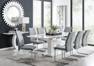 Mesa de Comedor Rectangular Moderna y Ecológica de Metal con Base de Pedestal para Hogar, Villa y Salones de Hotel - Product Image 2