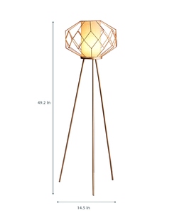Lampe sur pied de luxe en métal doré avec base en métal, OEM ODM, faible MOQ, prix d'usine, vente en gros, approvisionnement en vrac - Product Image 5