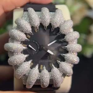 นาฬิกาข้อมือควอตซ์หรูหราประดับเพชรเต็มเรือน สีเงิน-ทอง ขนาด 40 มม. สาย 20 มม. สไตล์ฮิปฮอป แร็ปเปอร์ คุณภาพสูง สำหรับธุรกิจ 男女 - Product Image 5