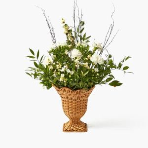Vase Urne Élégant en Rotin Tressé avec Socle, Pot de Fleurs Gobelet, Luxe Durable, Centre de Table pour Mariage d'Automne - Product Image 1