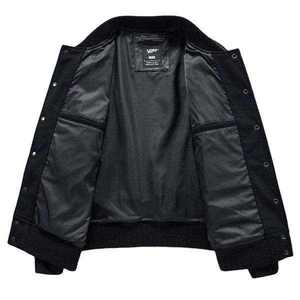 Men's Techwear Tactical Bomber Jacket Urban Streetwear Cyberpunk Patchwork Leather Sleeve Varsity Jacket Hip Hop Windbreaker - Product Image 4