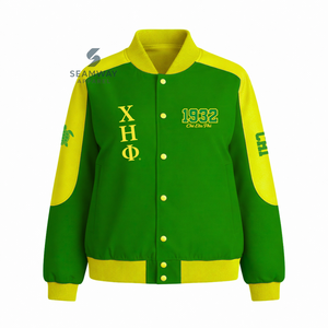 Chaqueta de carreras de sarga de algodón Chi Eta Phi Sorority para mujer, estilo universitario, deportiva, de béisbol, para motociclista de alta velocidad - Product Image 1