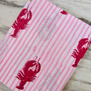 Tela de algodón estampada a mano, ecológica, sostenible, suave, hermosa, con estampados grandes de cangrejos y diseños de nervaduras, disponible para exportación al por mayor. - Product Image 1