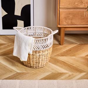 ตะกร้าเก็บของทำมือจากเชือกผ้าทอและผักตบชวา ตะกร้าเก็บของขายส่ง เป็นมิตรกับสิ่งแวดล้อม ผลิตในเวียดนาม - Product Image 6