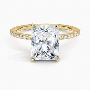 Entwined Moissanite Solitaire Engagement <b>Ring</b> 14K Gold Plated Prong Setting for Wedding & Anniversary - Product Image 1