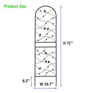 Set di 2 tralicci da giardino in metallo antiruggine neri da 180 cm x 50 cm per decorazioni esterne e supporto per piante rampicanti - Product Image 6