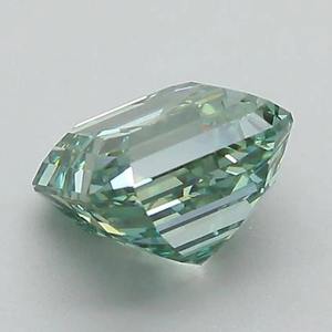 Diamant de laboratoire certifié IGI, pureté VS1, pierre libre pour la création de bagues de fiançailles sur mesure, taille Asscher, vert intense fantaisie - Product Image 2