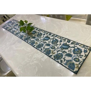 100% Organic Cotton GOTS Certificate Wedding Party Banquet Hotel Outdoor Indoor Home Decorative Light And Dark Grey <b>Table</b> <b>Runner</b> - Product Image 3