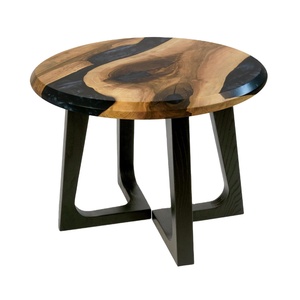 Ensemble de table en résine époxy ronde et élégante et durable en bois Morden pour la salle à manger ou le salon de la maison Nouveau design écologique pour Diwali - Product Image 2
