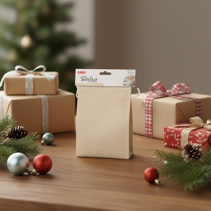 Sac cadeau Ilan effet lin 13x18 cm couleur lin N2 2 pièces - Product Image 3