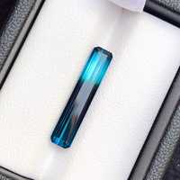 Turmalina Azul Natural, Gema Facetada, Corte Octogonal, Excelente Calidad, Certificada por Terceros, para Joyería, Orificio de 5mm