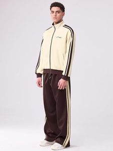 Pantalon de survêtement décontracté brodé pour homme (uniquement) avec poches zippées, coupe large, style Y2K, streetwear quotidien pour homme - Product Image 3