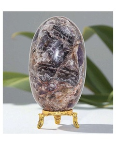 Lingam de Shiva de Amatista Pulida Antigua, Forma Ovalada, Feng Shui, Coleccionable, Decoración para el Hogar, Pieza de Arte en Piedra - Product Image 1