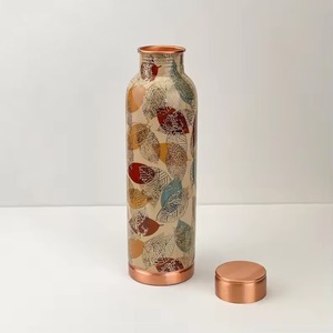 Nueva Botella de Agua de Cobre con Diseño de Hojas, Portátil, para Viajes, con Tapas de Diseño Oriental - Product Image 3