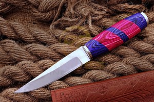 Premium Fillet <b>Knife</b> Stainless Steel Blade Multicolor Wood <b>Handle</b> for Fish Cleaning and Processing - Product Image 3