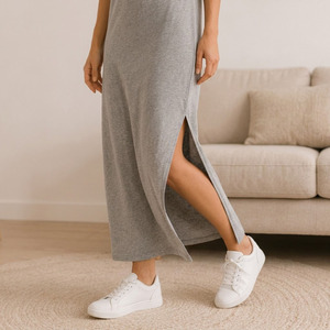 Ensemble de pyjama et de vêtements de détente pour femmes en polyester et coton, tricot jersey simple, confortable et respirant - Product Image 5