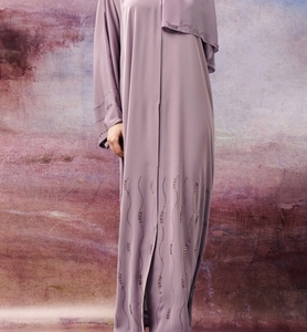 Wholesale Modest Dubai Beaded Sequined Long Sleeve <b>Abaya</b> Muslim Traditional Handmade Eid Ramadan <b>Wedding</b> Women Polyester - Product Image 3
