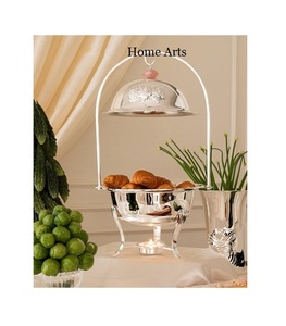 Recipiente para calentar comida de acero inoxidable con diseño admirable, forma personalizada, con tapa de vidrio para decoración de comedor. - Product Image 4