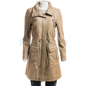 <b>Top</b> Trending Custom Turn down Collar Design Women's Leather Jackets With Satin Lining Full Sleeve for Autumn and Winter - Product Image 6