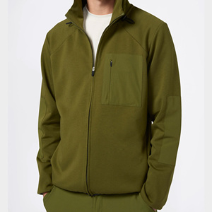 Sweat à capuche zippé de haute qualité, épais, à épaules tombantes, en jersey tricoté écologique polyester/coton, avec poche latérale pour homme - Product Image 1