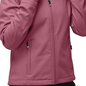 Women's Softshell <b>Jacket</b> Custom Training Windbreaker Rain <b>Jacket</b> Full Zipper <b>Waterproof</b> Hiking Eco-Friendly Cotton Lining - Product Image 2