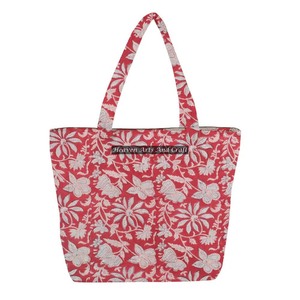 Sac fourre-tout matelassé de plage en toile de coton fait à la main grand sac fourre-tout matelassé imprimé en blocs d'été et d'automne - Product Image 1