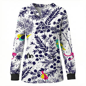 Chaqueta de Uniforme Médico Personalizada con Estampado, Cierre de Broches, Mangas Largas, para Spa, Salón de Belleza, Esteticistas, Venta al Por Mayor - Product Image 4