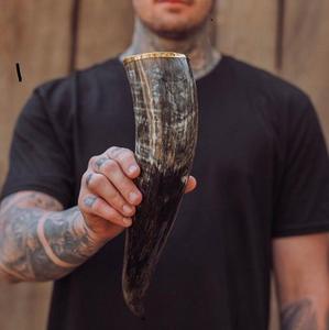 Cuerno para beber vikingo de búfalo Natural, taza de cuerno de cristal, acepta personalizar el logotipo y el tamaño con alta calidad, precio asequible - Product Image 6