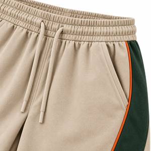 Pantalon de survêtement large pour homme, taille élastique avec cordon de serrage, blocs de couleur et bande latérale, décontracté, respirant, en polyester, pour l'automne - Product Image 6