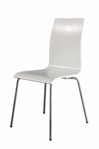 Modern Wooden <b>Dining</b> <b>Chair</b> Chrome Legs <b>Stackable</b> Design Home Furniture - Product Image 4