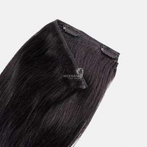 Extensions de cheveux queue de cheval longues à clipser, noires, lisses et ondulées, 100% cheveux vierges Remy - Product Image 4