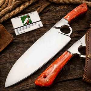 High Quality Custom Handmade Damascus Steel Chef Knives American Flag Bone Wood Handle - Product Image 4