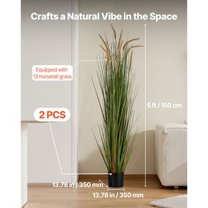 Set di 2 Alberi di Erba Artificiale da 150 cm per Uso Interno ed Esterno - Arbusti di Erba Sintetica in PVC di Alta Qualità - Product Image 2