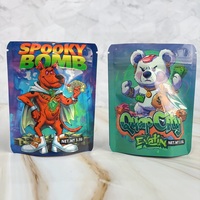 Sachets Mylar DDP Stock Exotic Gumbo Box Cali Packaging, anti-odeur, imprimés en héliogravure, à fond plat, 3,5 grammes, avec fermeture éclair, qualité alimentaire