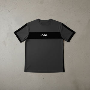 Camiseta Deportiva Rosa para Hombre, Manga Corta, Cuello Redondo, Ribete en Contraste, Bloques de Color, Corte Regular, Tejido de Poliéster, Logotipo en el Frente - Product Image 2