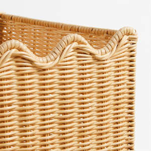 Panier en osier festonné en gros, panier de rangement décoratif, panier organisateur en rotin naturel, parfait pour la décoration d'étagères et le rangement - Product Image 4