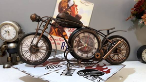 Metal Motorcycle Art <b>Wall</b> Decor <b>Desk</b> Shelf Clocks Non Ticking Battery Operated Home - Product Image 5