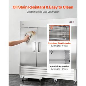 Congelatore Verticale Commerciale per Cucina, Larghezza 82 cm, Tre Porte, 1900 Litri, Sbrinamento Automatico, 12 Ripiani Regolabili - Product Image 6