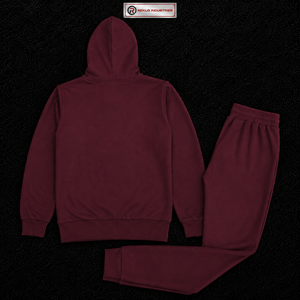 Conjunto de Sudadera con Capucha y Pantalones Deportivos Color Granate para Hombre, Manga Larga, Informal, con Cordón Ajustable y Bolsillos Laterales, Personalizado con Estampado - Product Image 6