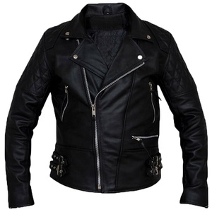 Men Sheepskin Leather Biker <b>Jacket</b> Winter <b>Fur</b> <b>Lined</b> Plus Size Zipper Windproof Custom Wholesale Supplier - Product Image 3