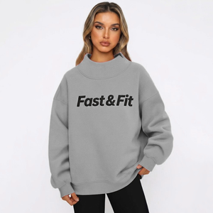Sweat-shirt tricoté pour femme à prix raisonnable, style streetwear décontracté, coupe épaules tombantes, respirant et écologique, avec motif sur le devant - Product Image 3