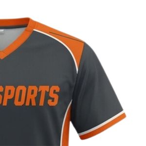 Jersey de Lacrosse Unisex Gris Naranja, Poliéster, Corte Atlético, Ligero, Ropa Deportiva de Equipo, Ropa para Entrenamiento y Partidos - Product Image 4