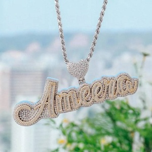 Pendentif personnalisé en argent sterling 925 plaqué or rose, forme cœur, moissanite taille brillant, style hip-hop, unisexe - Product Image 1