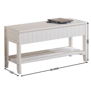 Panca per scarpe in legno massiccio di alta qualità con scarpiera bianca di qualità - Product Image 6
