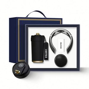 Special Christmas Promo <b>Gift</b> Stainless Steel Mug Capsule Umbrella Foldable Fan <b>Gift</b> Set <b>for</b> Guests - Product Image 2